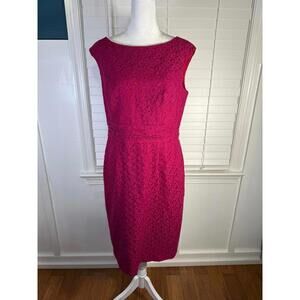 Adrianna Papell Women's Size 12 Fuchsia Lace Sheath Dress